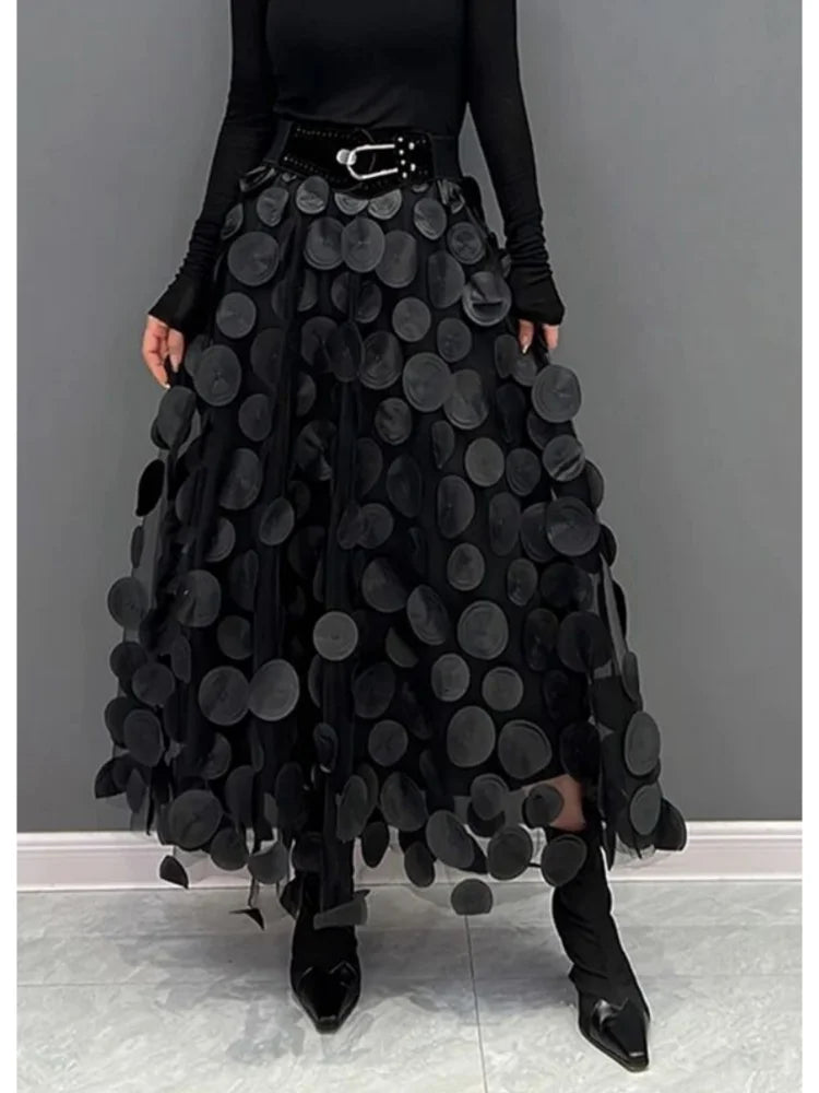 Women's Vintage Polka Dot Tulle Mesh Skirt