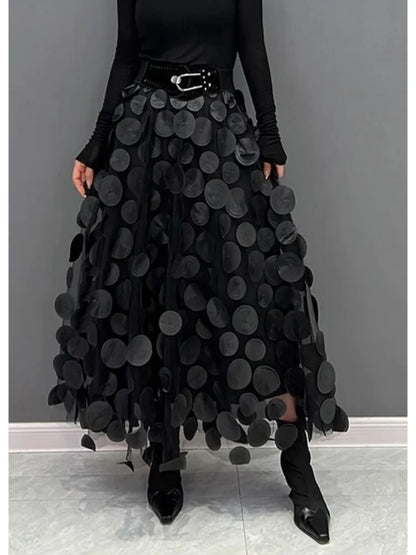 Women's Vintage Polka Dot Tulle Mesh Skirt